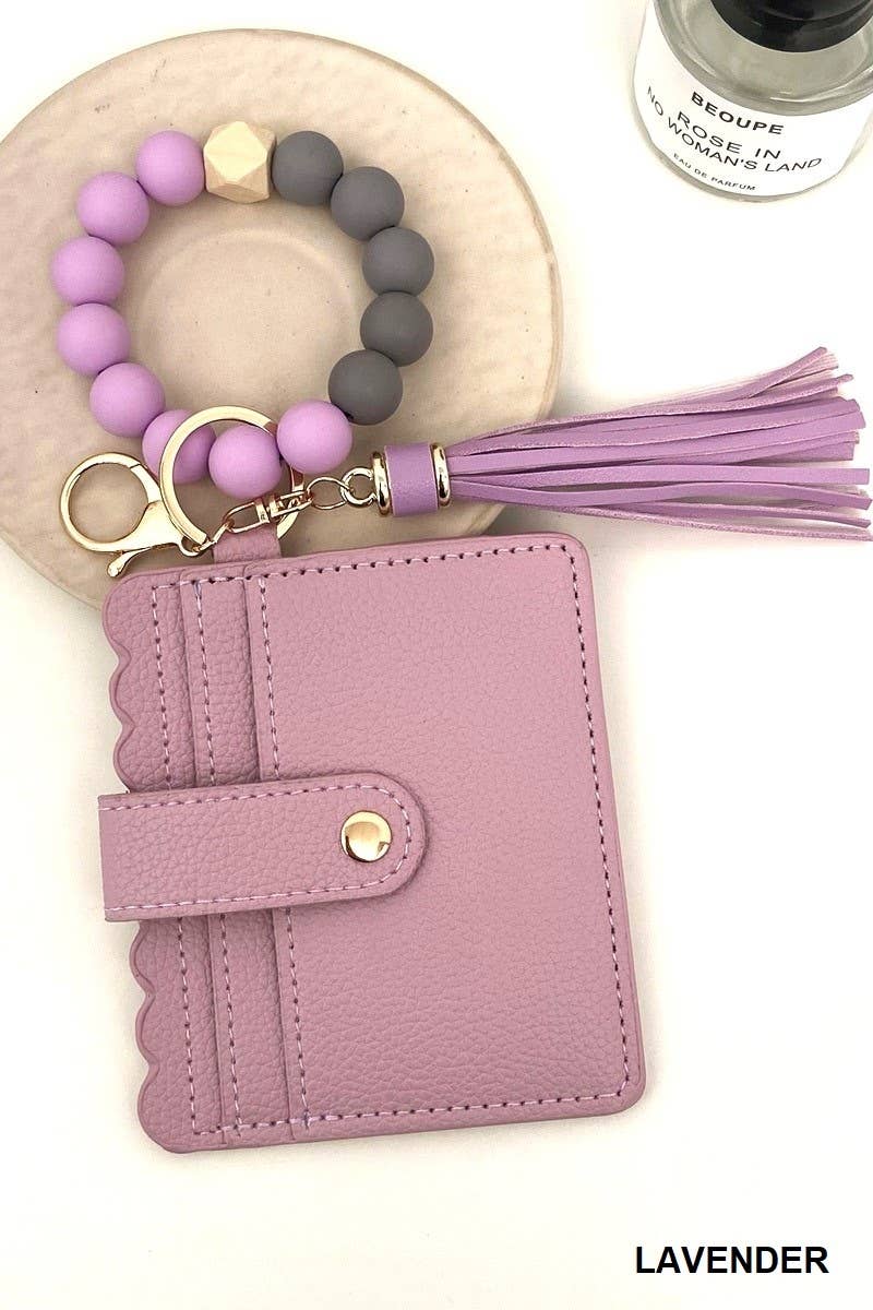 Beaded Card Holder Wristlet Wallet