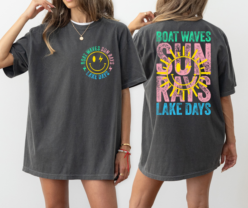 Boat Waves Sunrays Lake Days Graphic Tee