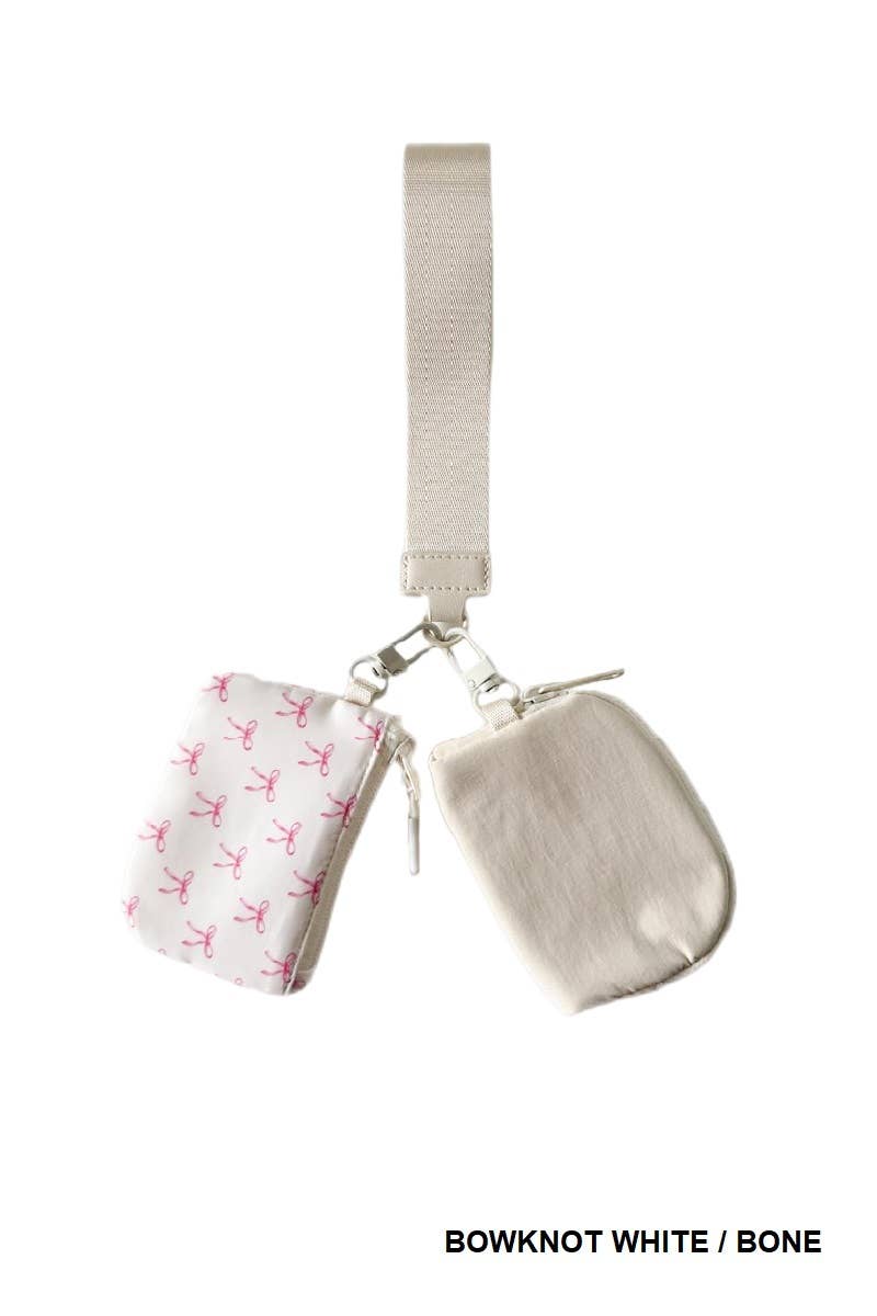 Solid Color Wristlet Keychain Wallet