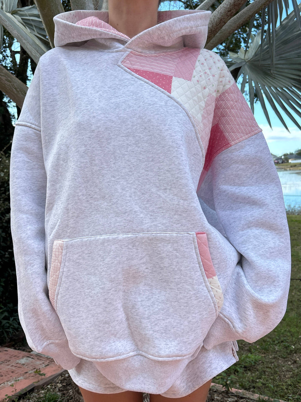Quilted Patchwork Hoodie
