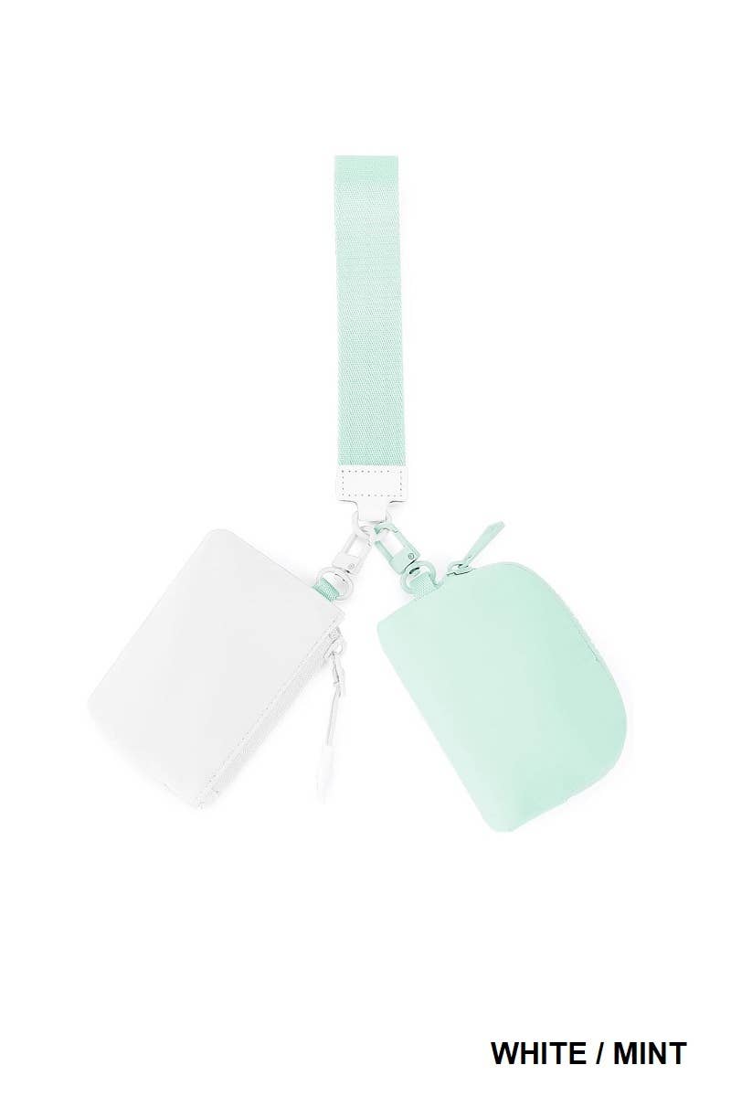 Solid Color Wristlet Keychain Wallet