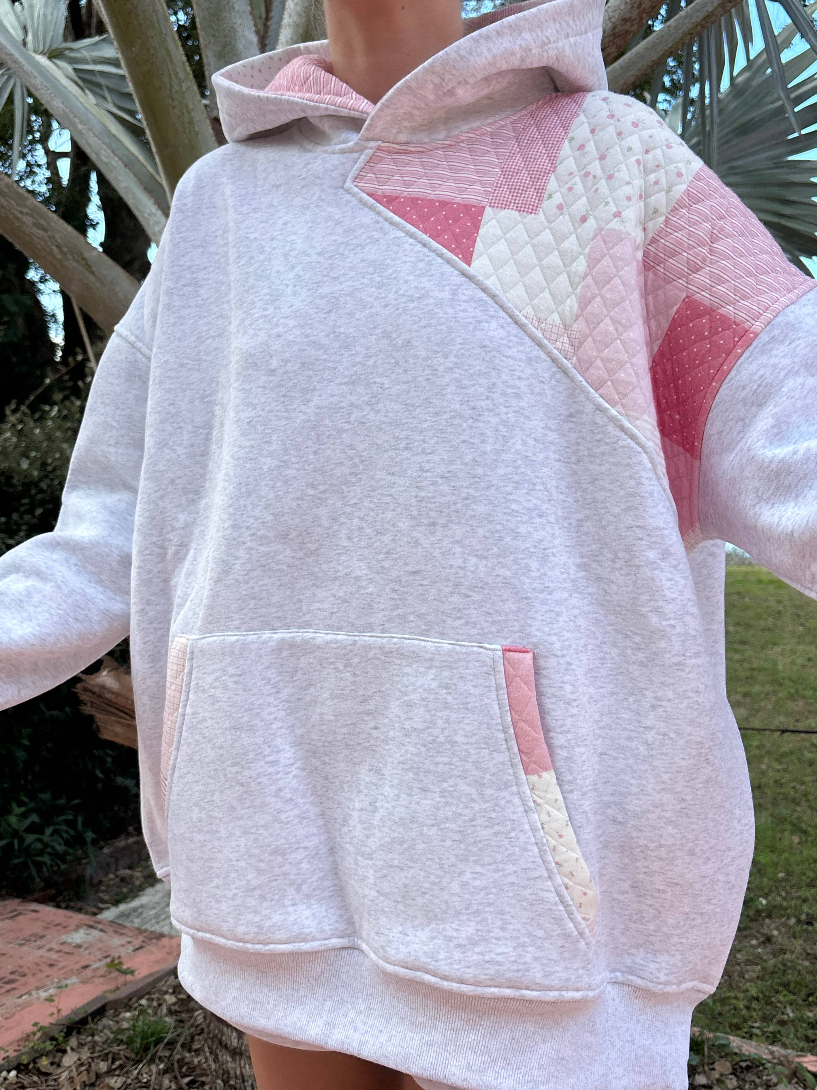 Quilted Patchwork Hoodie