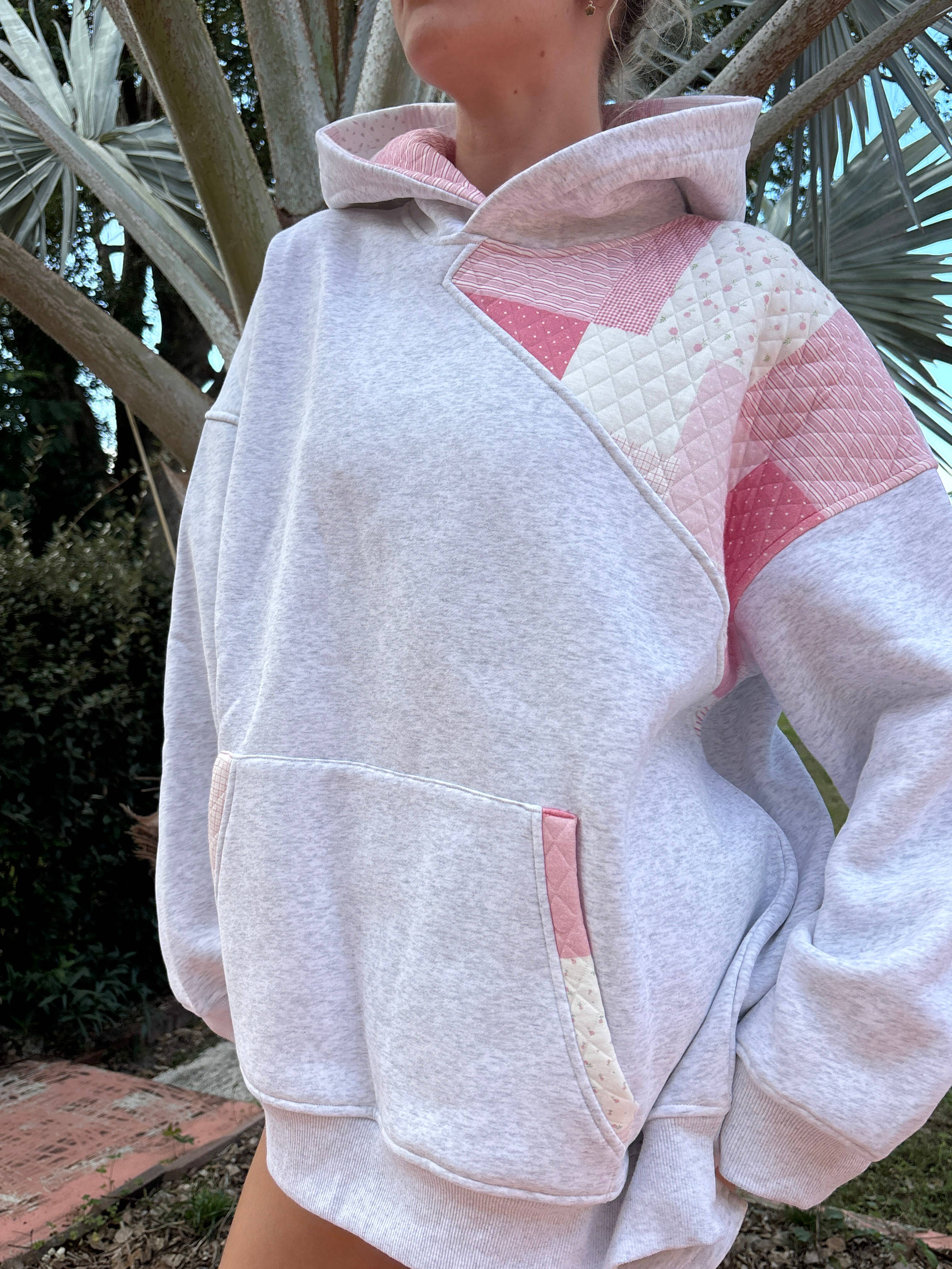 Quilted Patchwork Hoodie