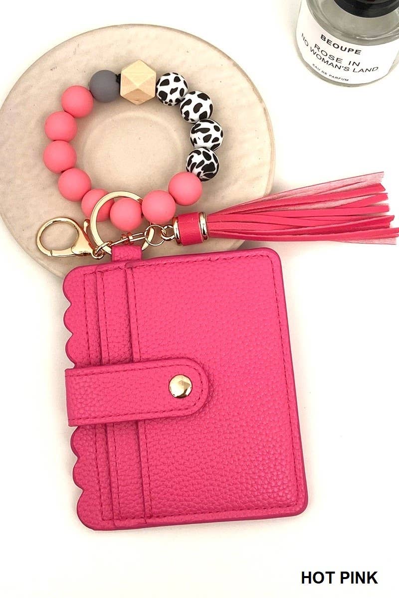 Beaded Card Holder Wristlet Wallet