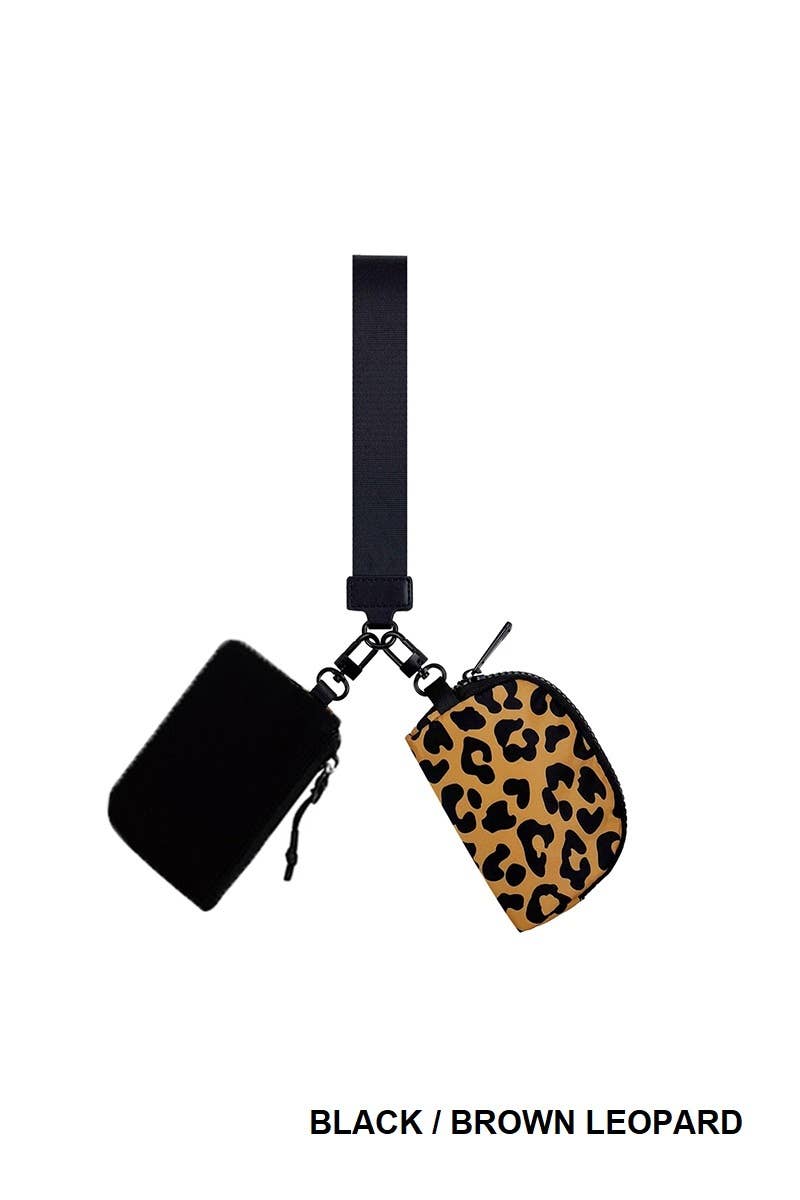 Solid Color Wristlet Keychain Wallet