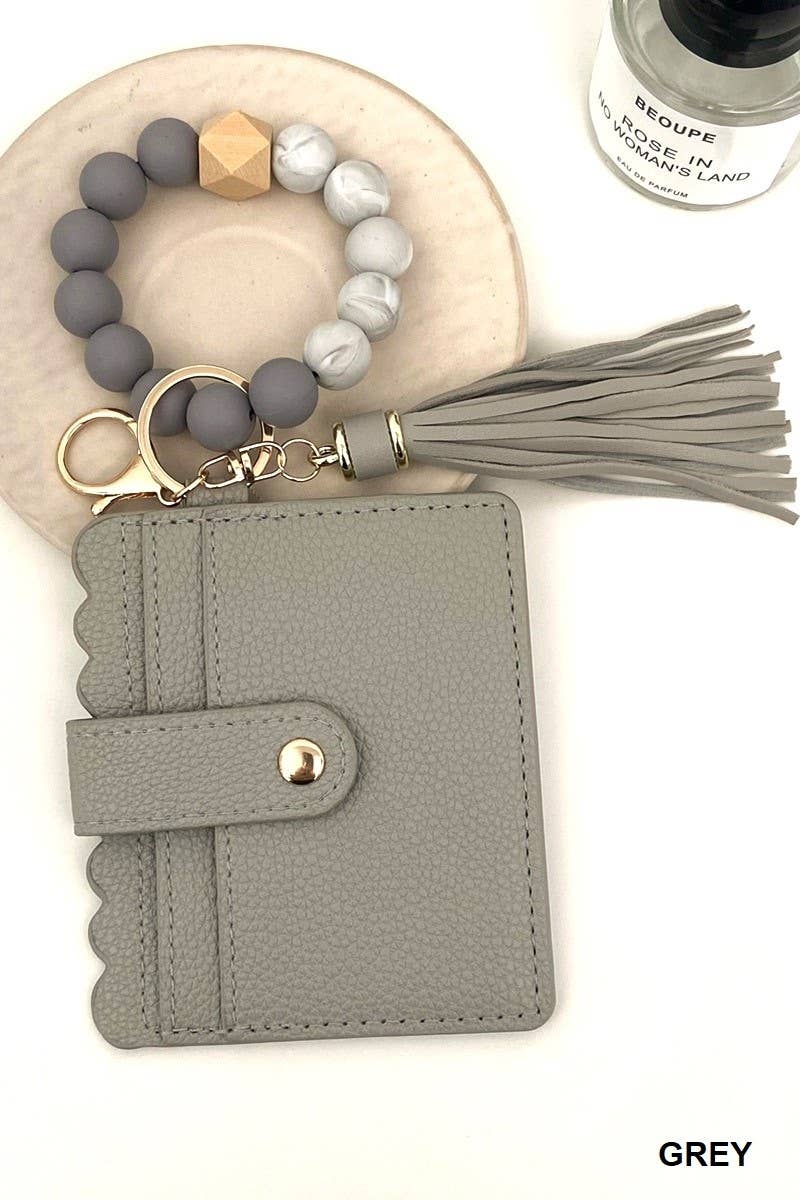Beaded Card Holder Wristlet Wallet