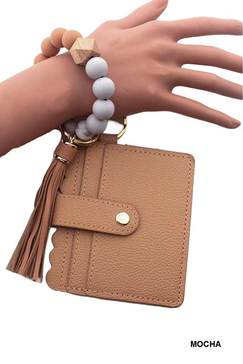 Beaded Card Holder Wristlet Wallet