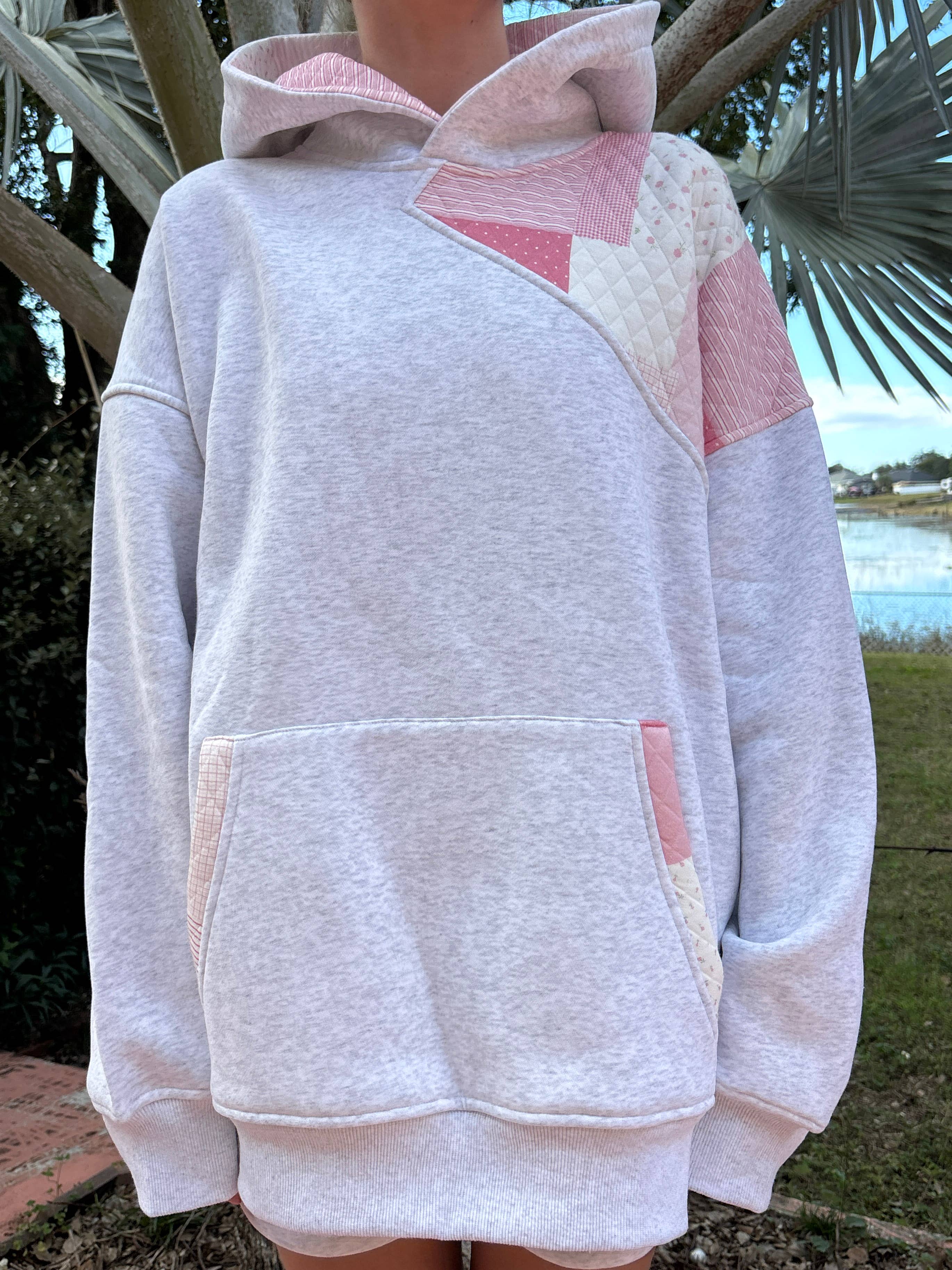Quilted Patchwork Hoodie