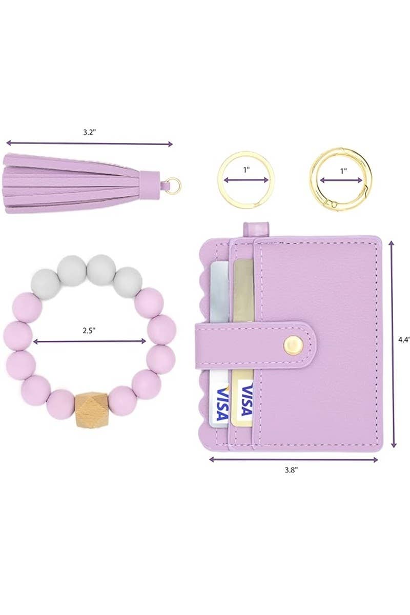 Beaded Card Holder Wristlet Wallet