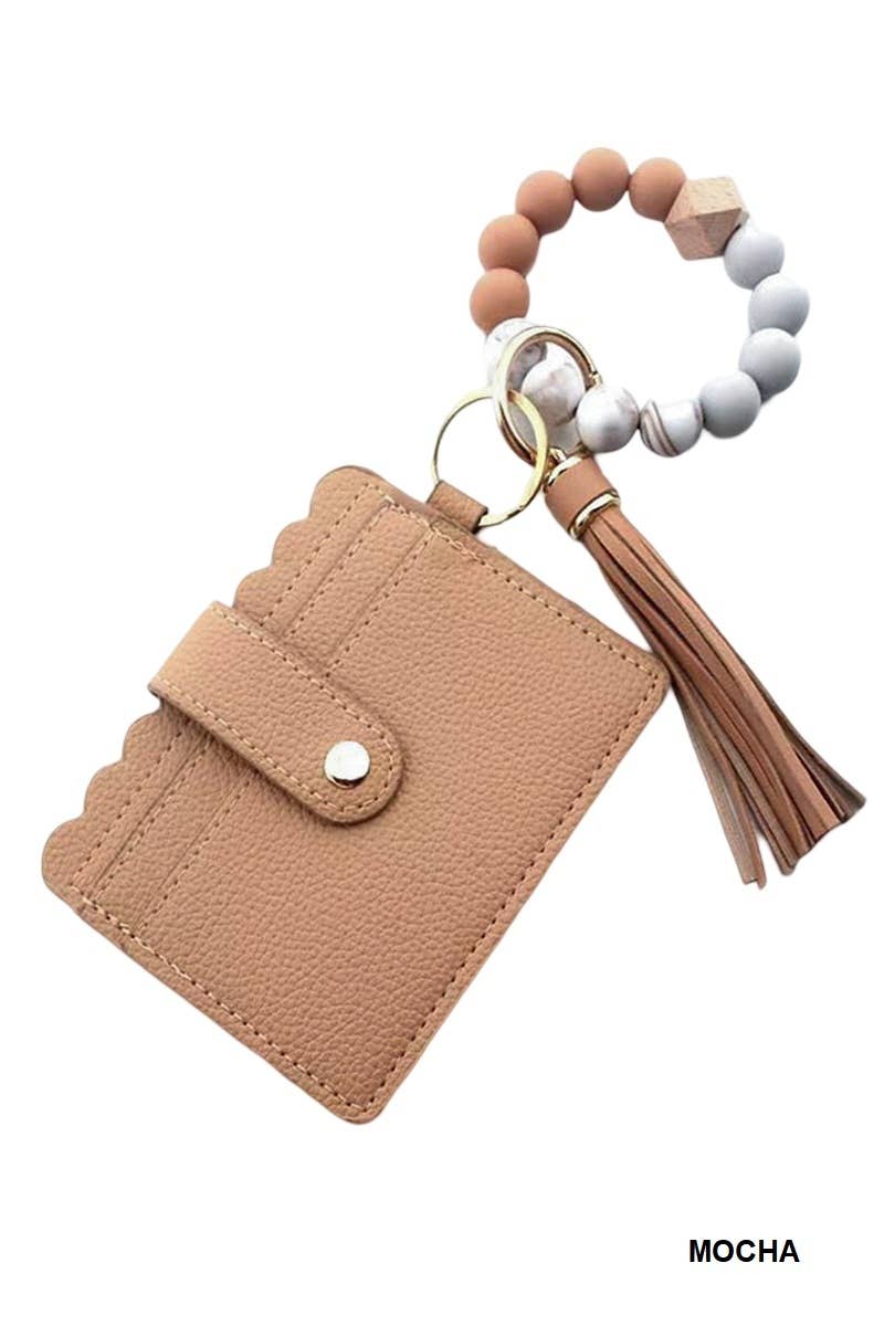 Beaded Card Holder Wristlet Wallet