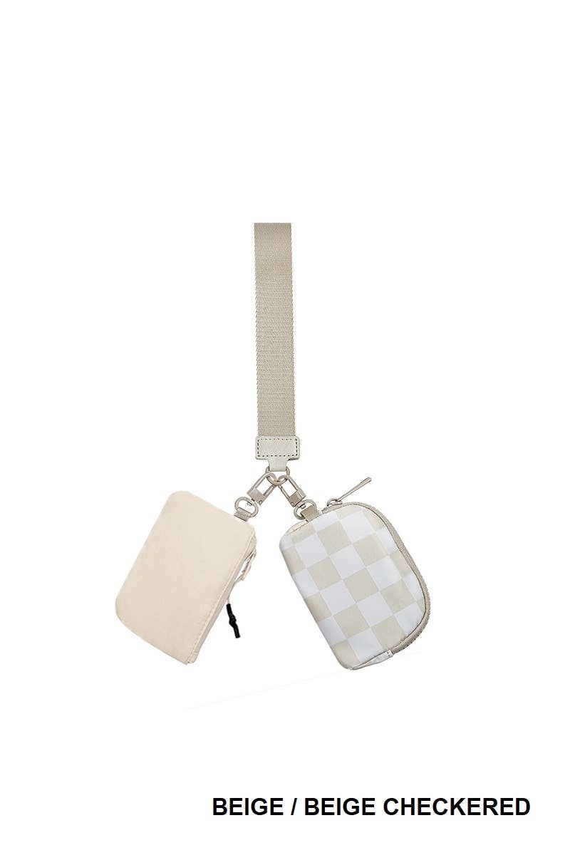 Solid Color Wristlet Keychain Wallet