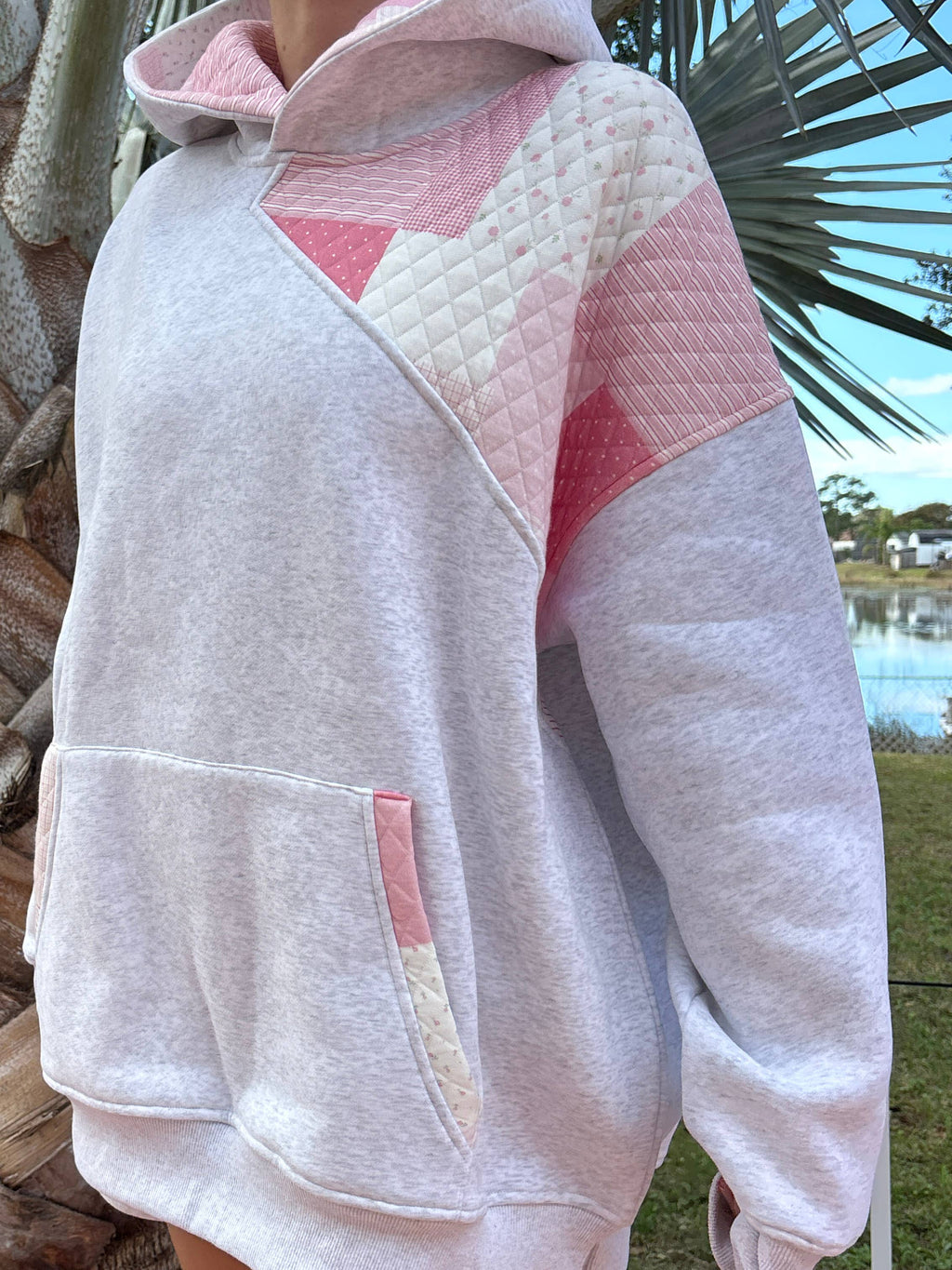 Quilted Patchwork Hoodie