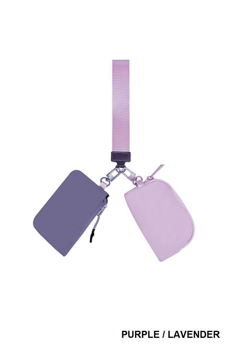 Solid Color Wristlet Keychain Wallet