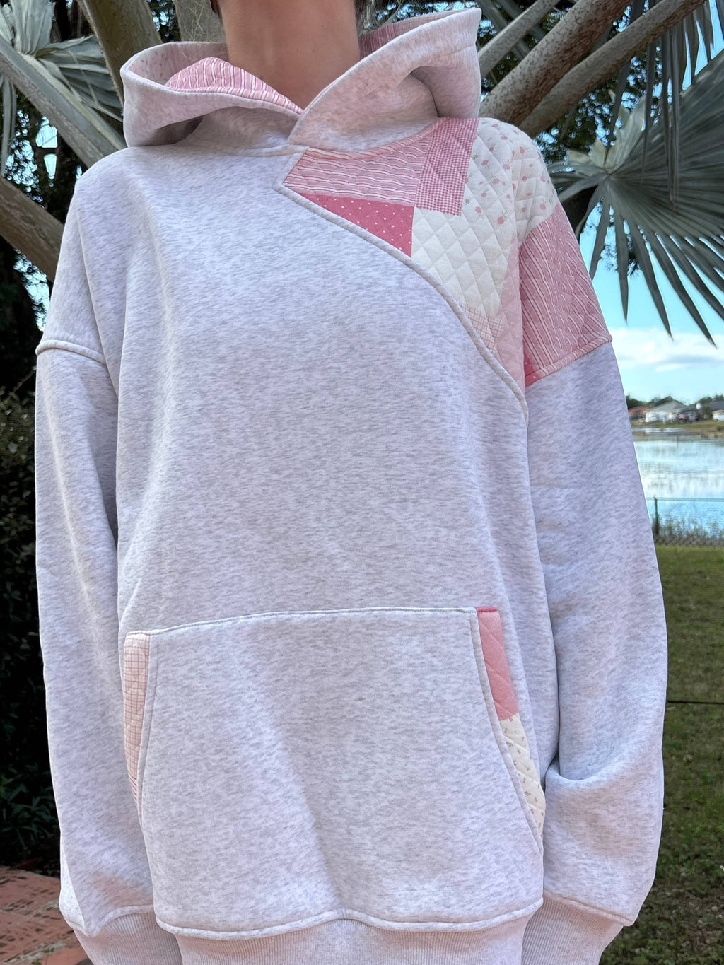 Quilted Patchwork Hoodie