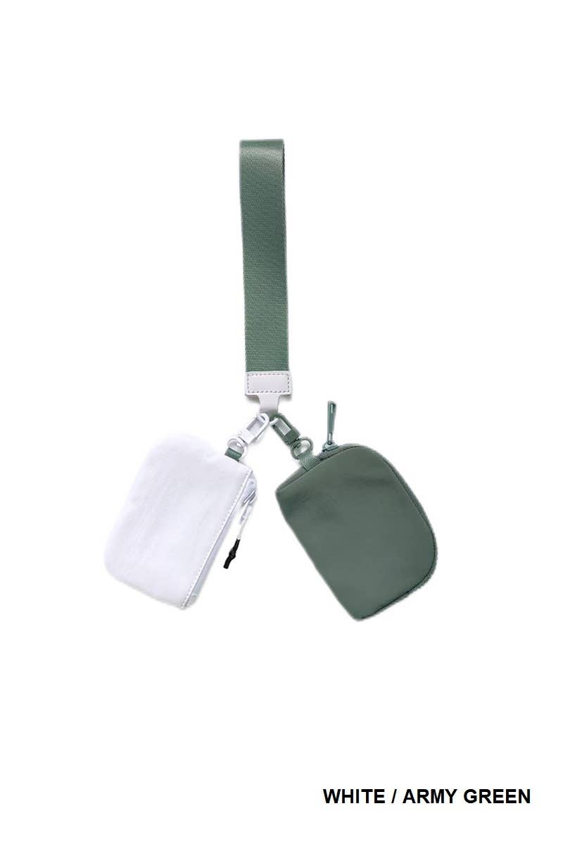 Solid Color Wristlet Keychain Wallet
