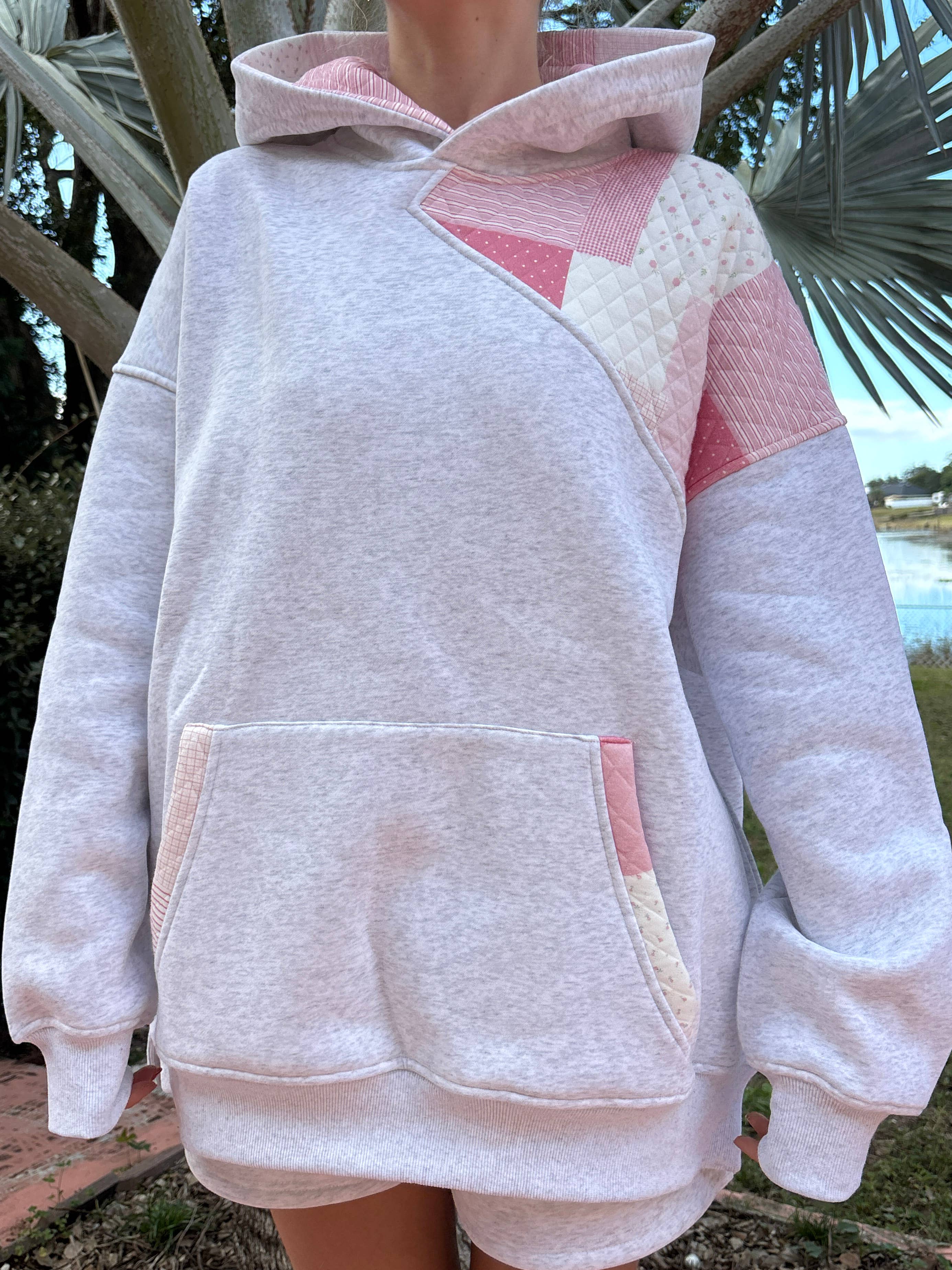 Quilted Patchwork Hoodie