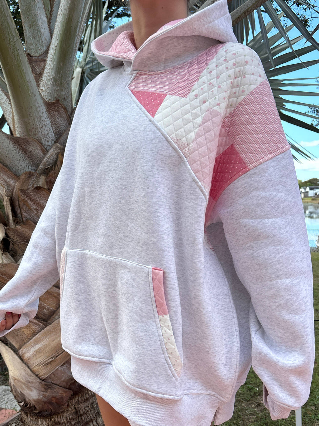 Quilted Patchwork Hoodie