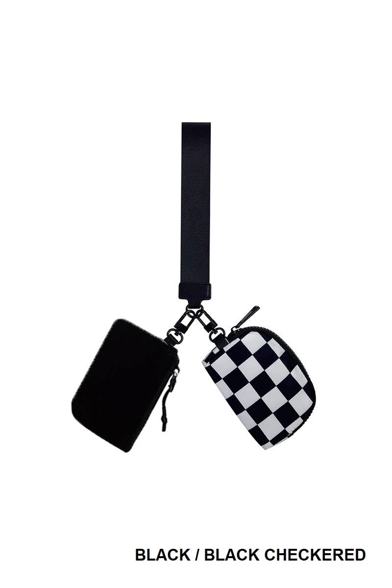 Solid Color Wristlet Keychain Wallet
