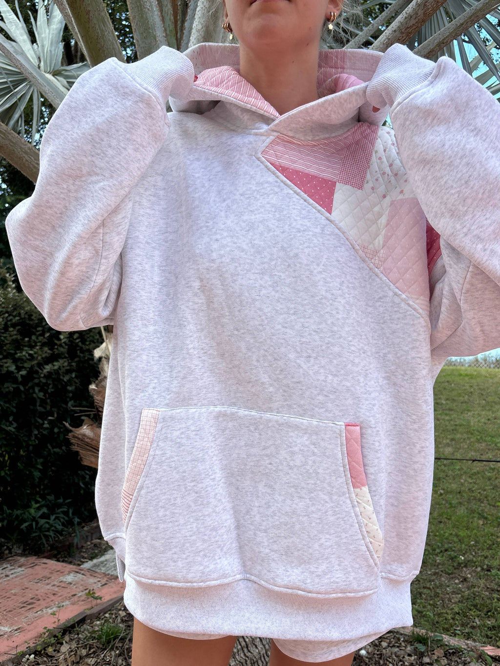 Quilted Patchwork Hoodie