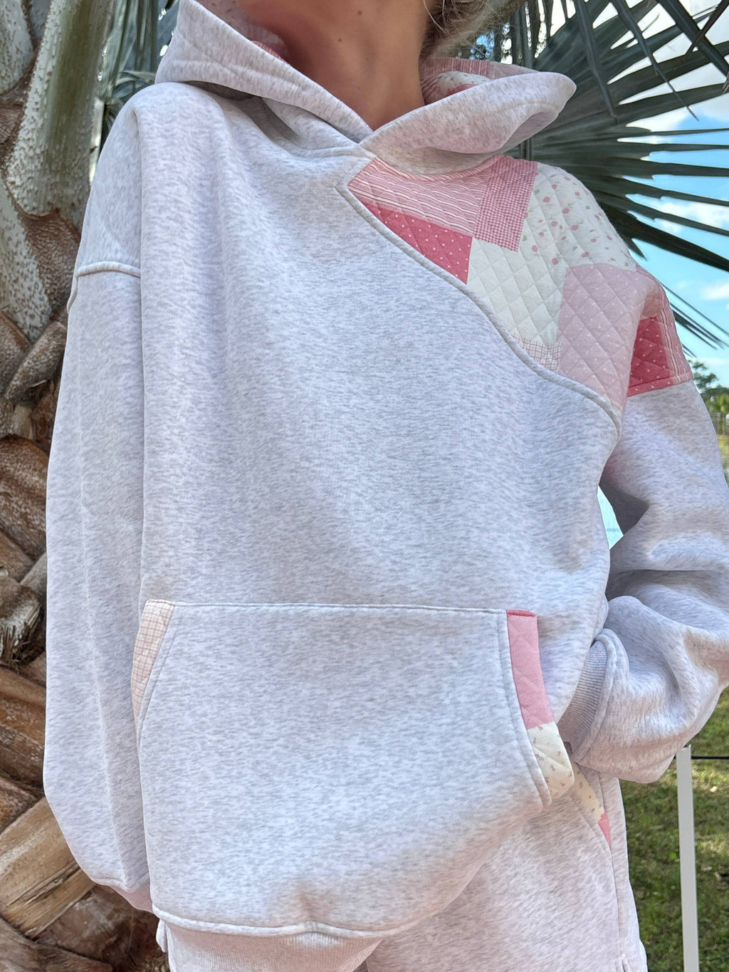 Quilted Patchwork Hoodie