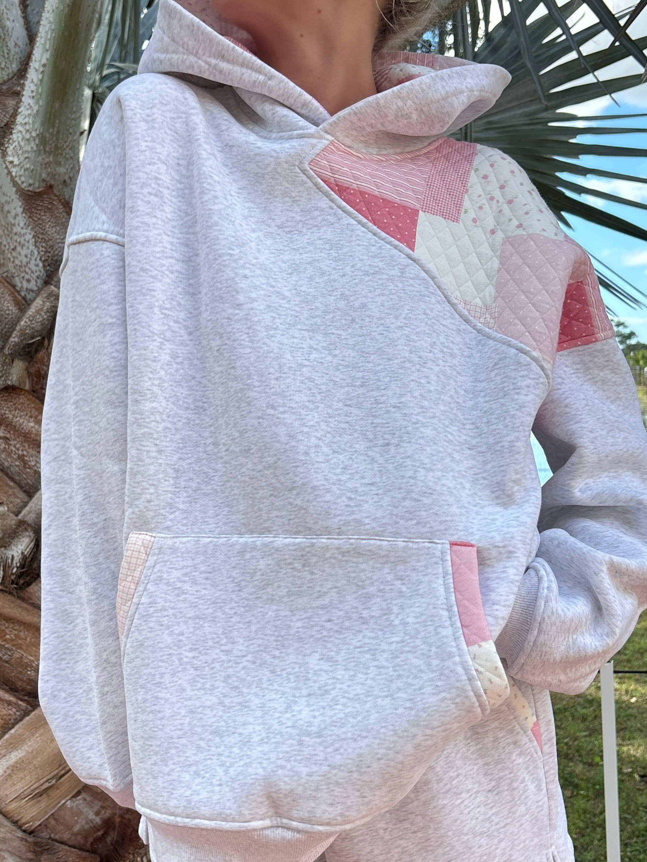 Quilted Patchwork Hoodie