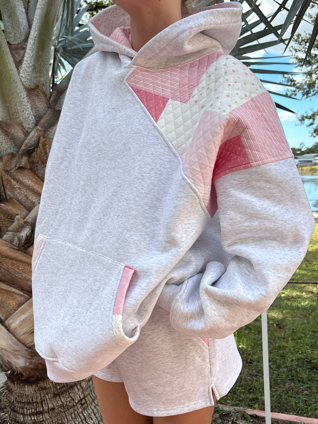 Quilted Patchwork Hoodie