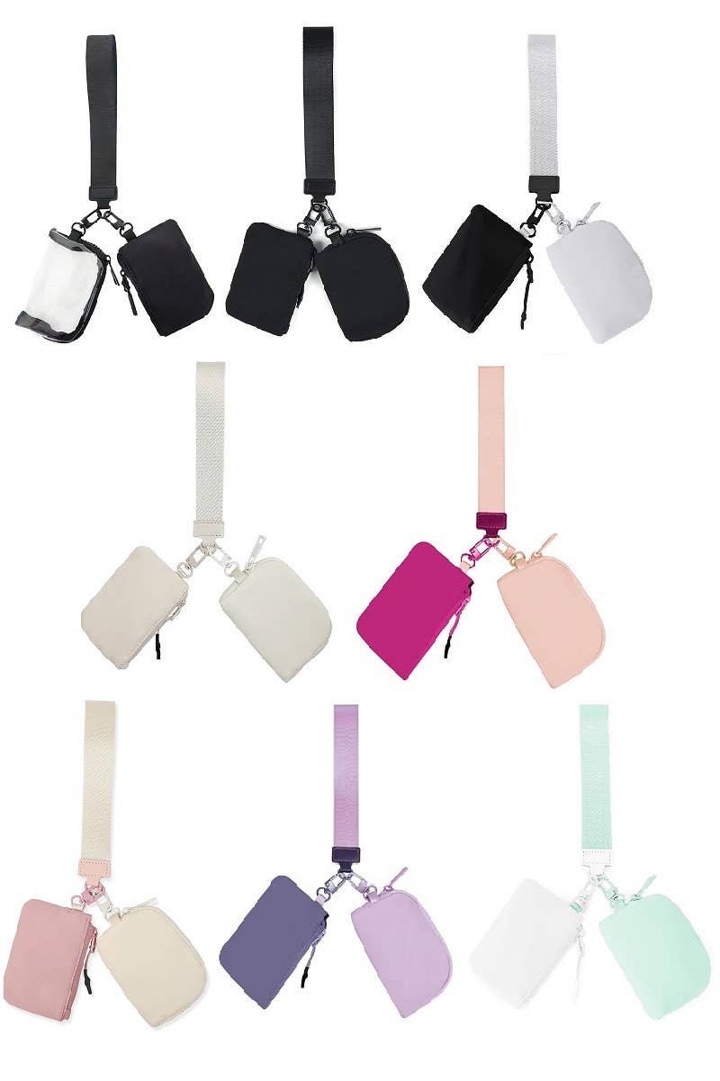 Solid Color Wristlet Keychain Wallet