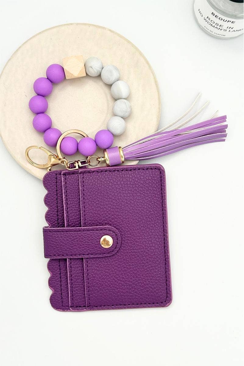 Beaded Card Holder Wristlet Wallet