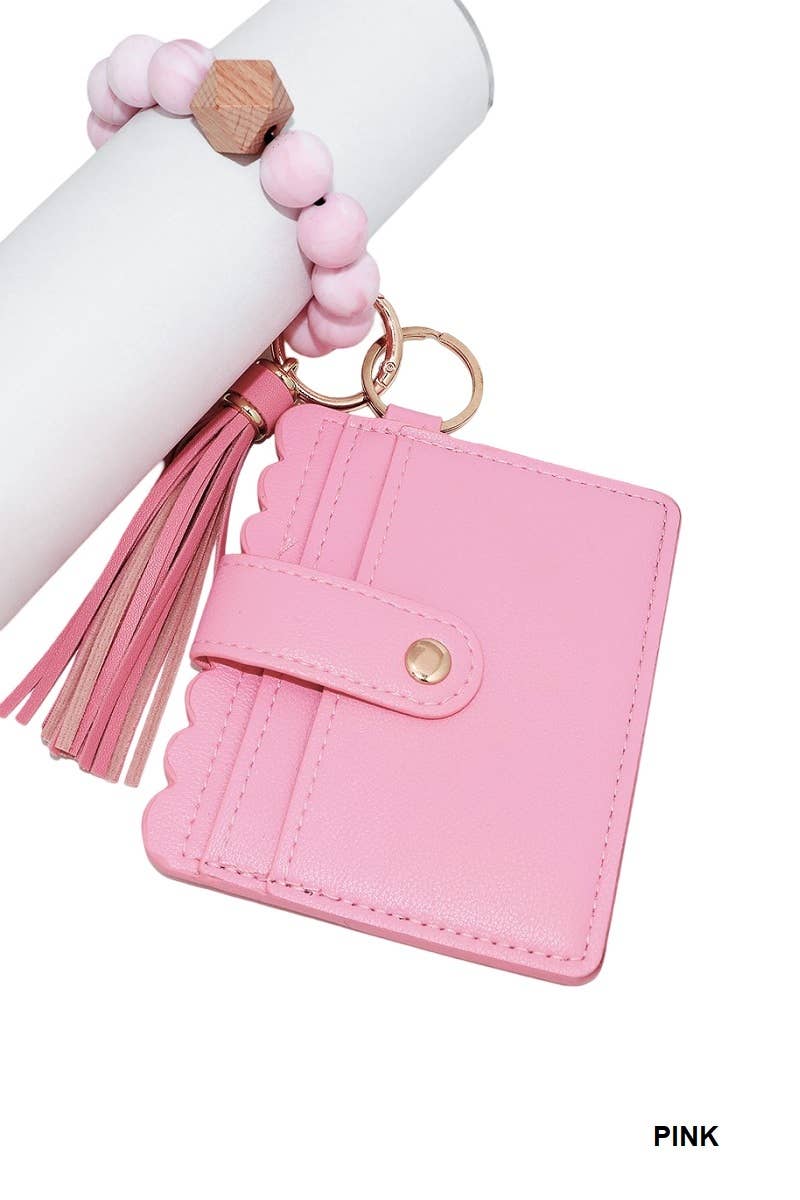 Beaded Card Holder Wristlet Wallet