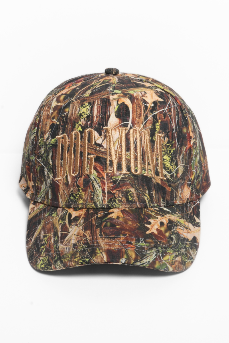 Dog Mom Camo Print Baseball Hat
