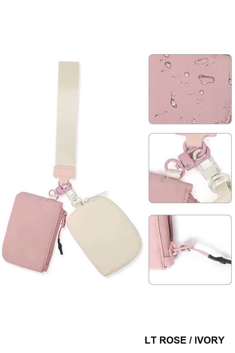 Solid Color Wristlet Keychain Wallet