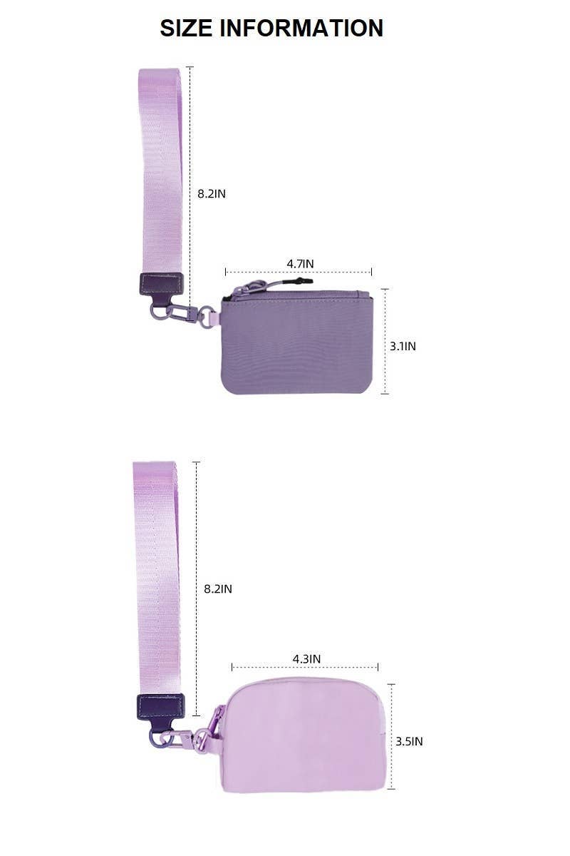 Solid Color Wristlet Keychain Wallet
