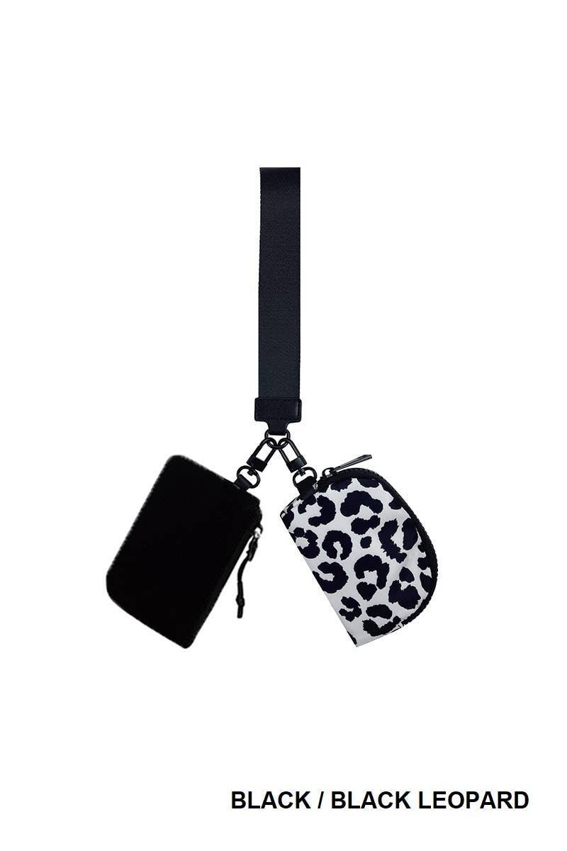 Solid Color Wristlet Keychain Wallet